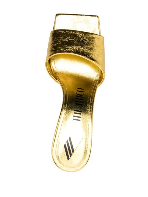 The Attico 70mm Cheope leather sandals - Gold