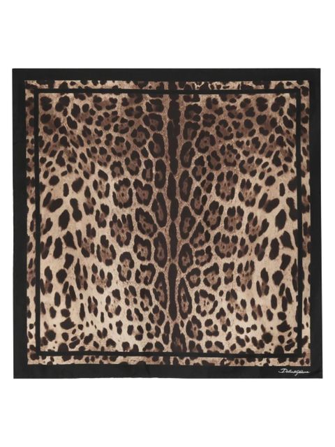 Dolce & Gabbana leopard-print silk scarf - Black - zdjęcie produktu nr 1