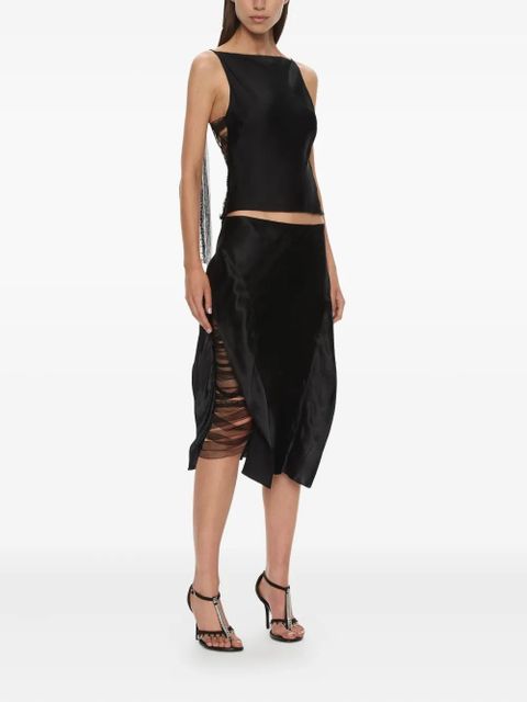 Christopher Esber Lattice lace silk top - Black