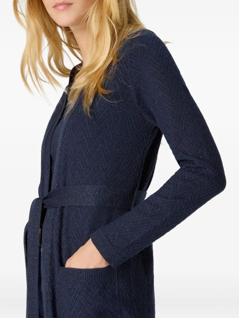 Missoni chevron-pattern belted cardigan - Blue