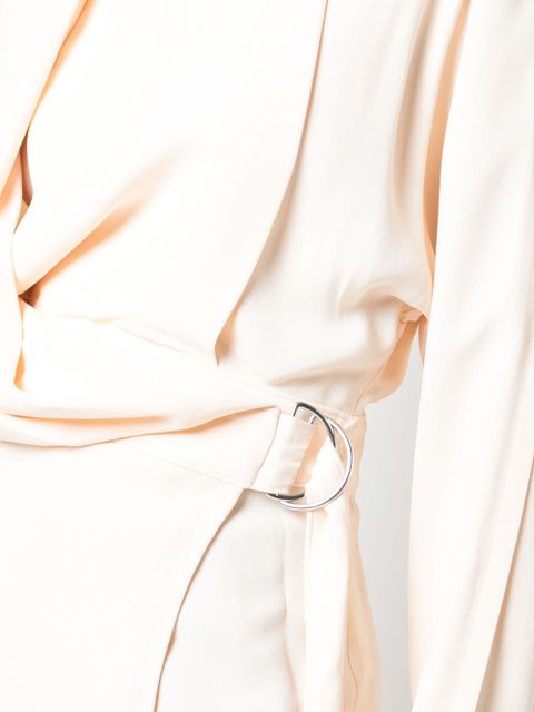 Proenza Schouler crepe long sleeve wrap top - Orange