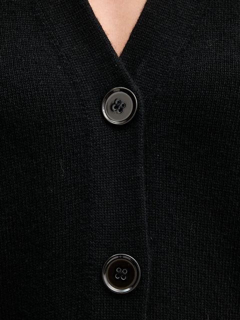 United Colors of Benetton kardigan z dodatkiem wełny damski kolor czarny 126WD604Z