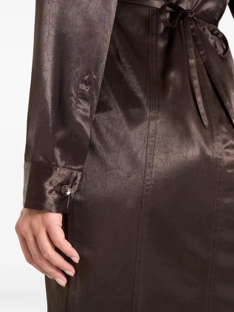 Manière De Voir Etta tie crinkled shirt - Brown