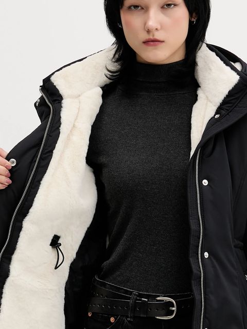 Hollister Co. parka kolor czarny zimowa KI344-5027-901