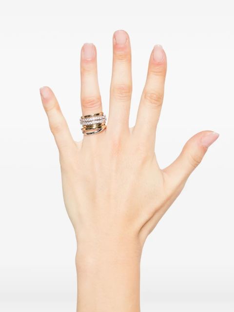 Swarovski round-cut cocktail rings (set of three) - Silver - zdjęcie produktu nr 2