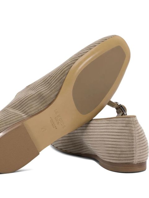 Le Monde Beryl corduroy buckle ballet flats - Brown