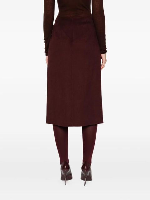 Max Mara buckled wrap skirt - Red