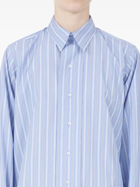 Maison Margiela striped long-sleeved shirt - Blue