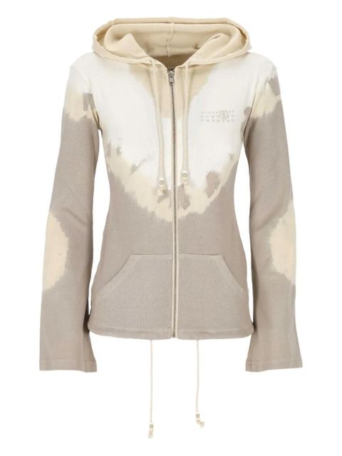 MM6 Maison Margiela tie-dye zip-up hoodie - Neutrals - zdjęcie produktu nr 1