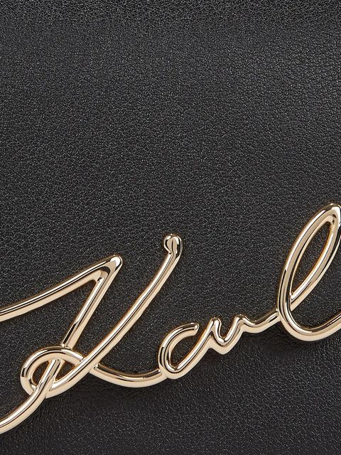 Karl Lagerfeld portfel skórzany K/SIGNATURE damski kolor czarny A3W32021