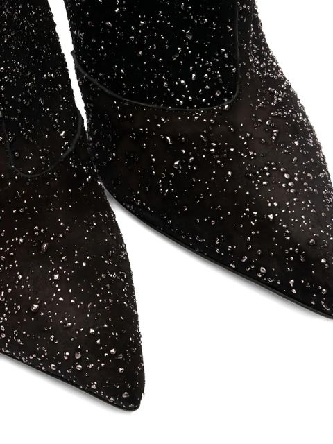 Casadei 100mm Universe glitter-embellished pointed-toe boots - Black