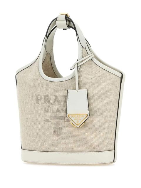 Prada logo-print bucket bag - Neutrals