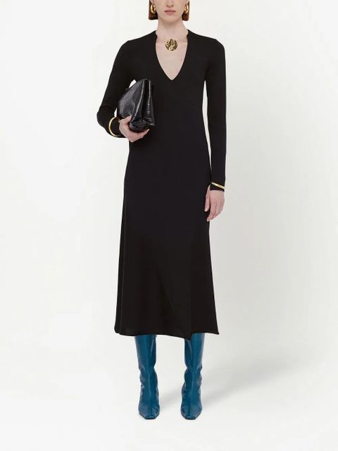 Jil Sander scoop-neck virgin wool midi dress - Black - zdjęcie produktu nr 2