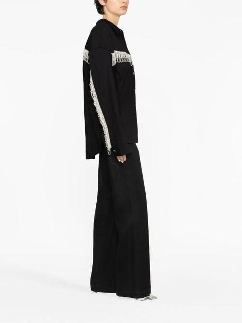 ROTATE BIRGER CHRISTENSEN crystal-embellished long-sleeve shirt - Black