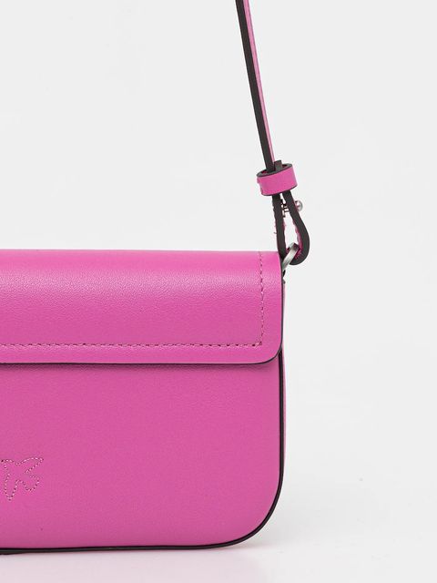 Pinko torebka skórzana kolor różowy 105349 A1ZX