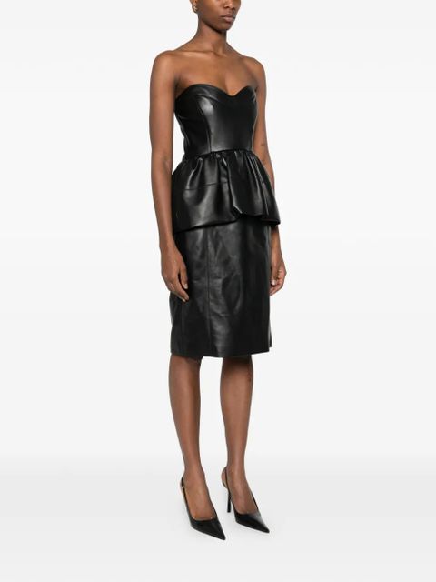 FENDI strapless peplum midi dress - Black
