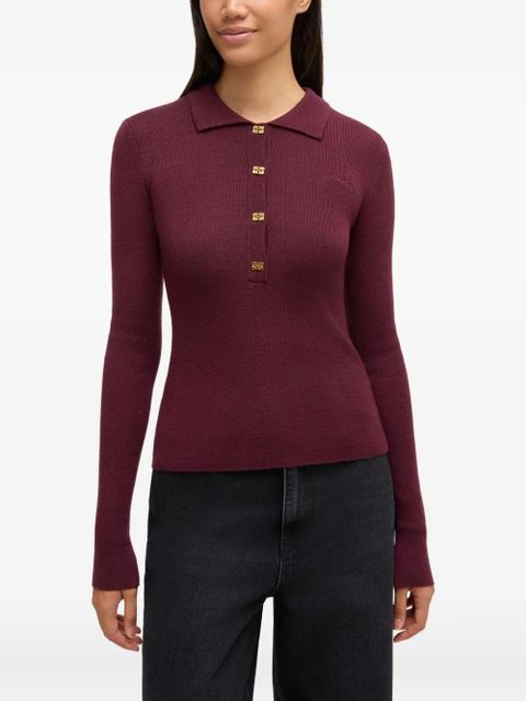 GANNI buttoned collared knitwear