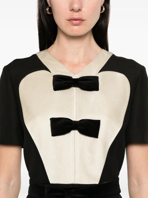 Valentino Garavani bow-detail midi dress - Black - zdjęcie produktu nr 2