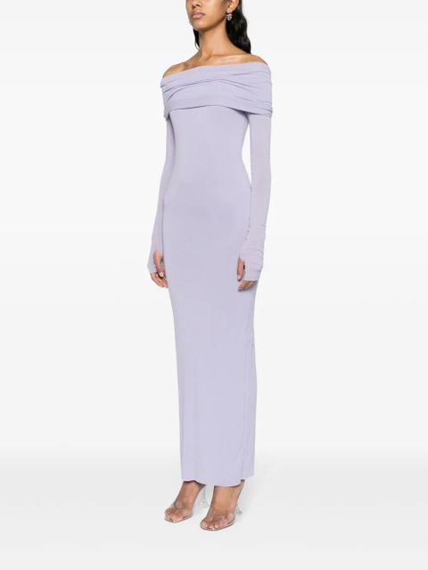 MANURÍ off-shoulder fine-knit dress - Purple
