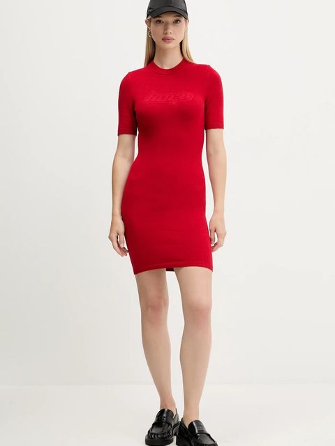 Hugo Blue sukienka kolor czerwony mini dopasowana 50543324