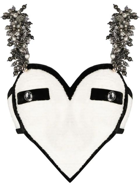 AREA bead-embellished heart crop top - White - zdjęcie produktu nr 1
