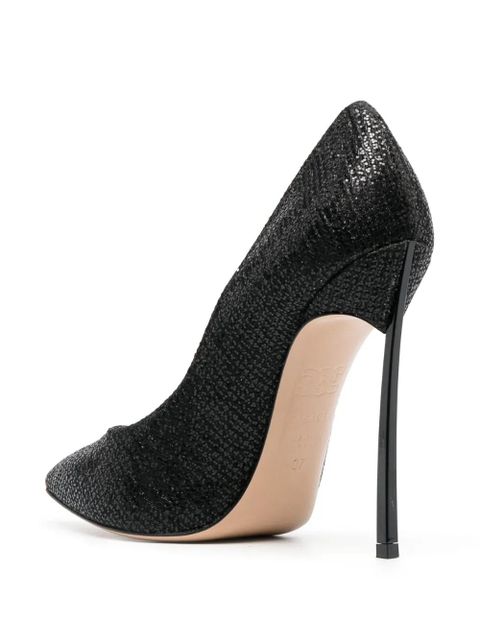 Casadei Blade 120mm sequin-embellished pumps - Black