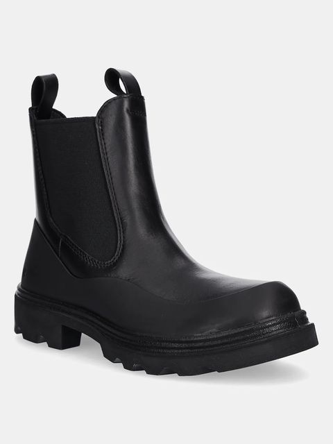 Ecco sztyblety skórzane Grainer Chelsea damskie kolor czarny na płaskim obcasie 214793-51052 - zdjęcie produktu nr 1