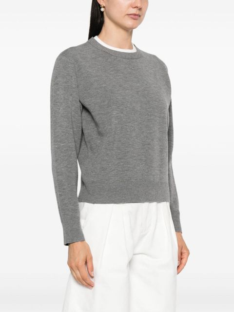 SANDRO contrast-collar jumper - Grey
