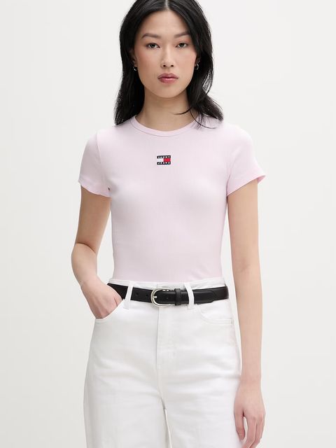 Tommy Jeans t-shirt damski bawełniany z elastanem - zdjęcie produktu nr 1