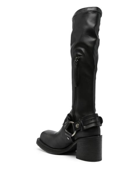 Acne Studios 80mm square-toe leather boots - Black