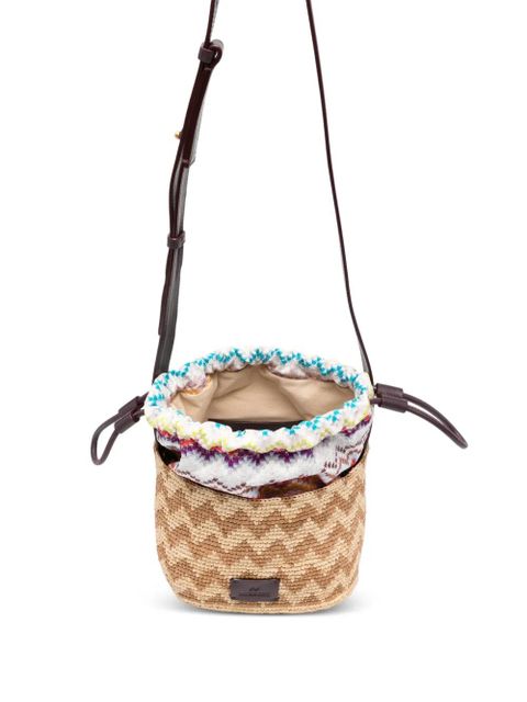 Missoni small zig-zag bucket bag - Neutrals