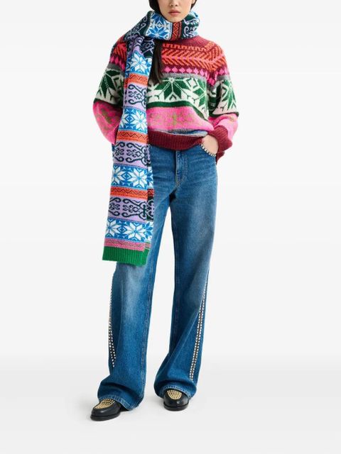 Essentiel Antwerp multicolored-stripes scarf - Purple