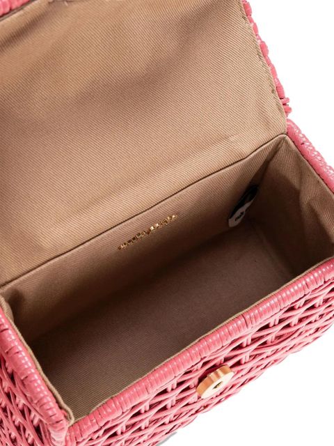 Cult Gaia woven top-handle mini bag - Pink