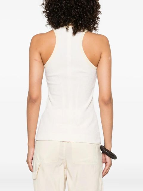 Nanushka ribbed button-placket top - Neutrals