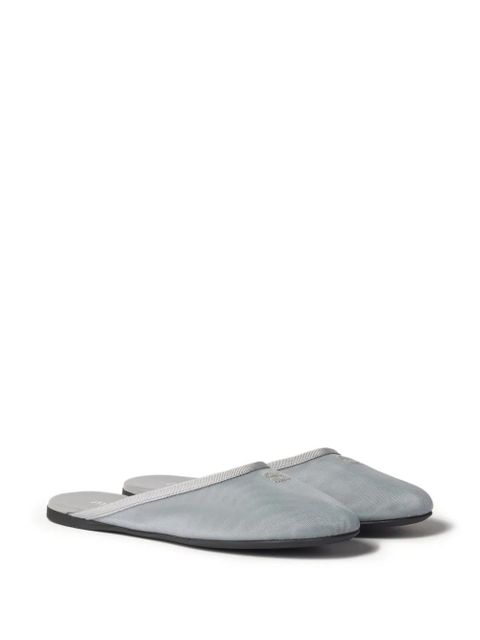 Miu Miu logo-detail flat mules - Grey - zdjęcie produktu nr 2