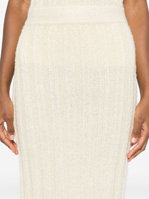 KHAITE Claire midi skirt - Neutrals