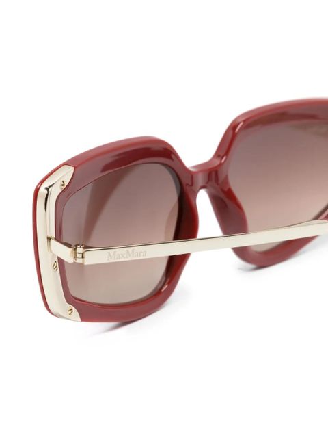 Max Mara Eyewear logo-plaque square-frame sunglasses - Red
