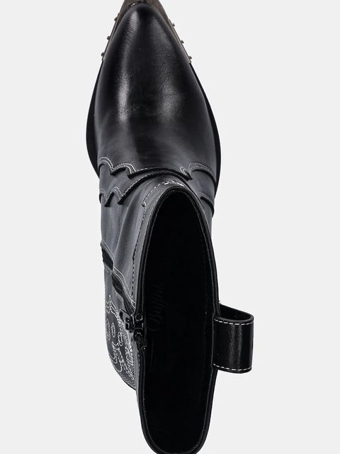 Buffalo kowbojki West Boot Mid damskie kolor czarny na słupku 1221044-BLK
