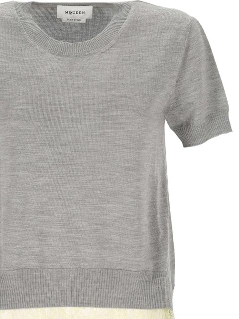 Alexander McQueen ribbed-trim top - Grey - zdjęcie produktu nr 2