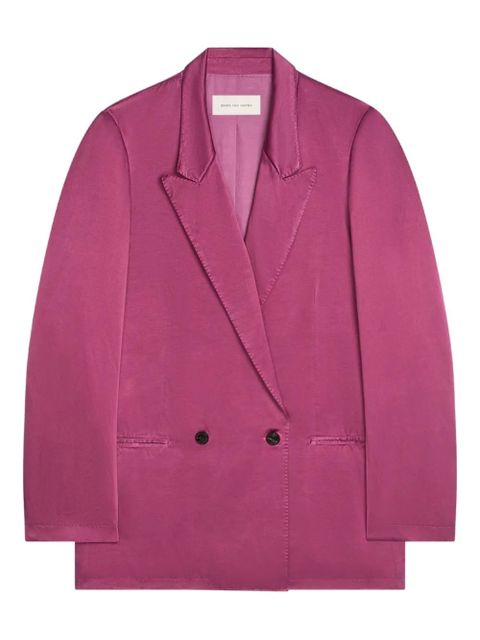 DRIES VAN NOTEN double-breasted satin blazer - Purple - zdjęcie produktu nr 1