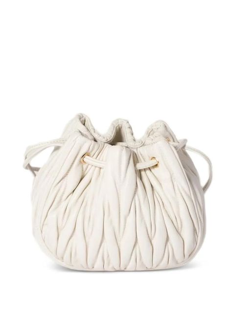 Miu Miu matelassé-motif pouch bag - White