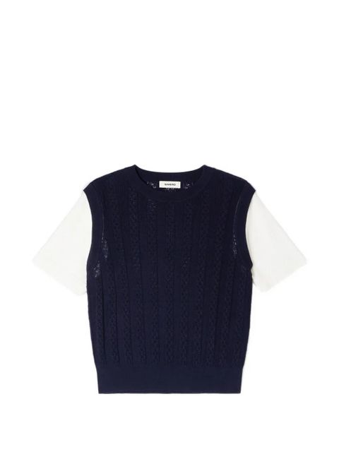 SANDRO layered-effect T-shirt - Blue - zdjęcie produktu nr 1