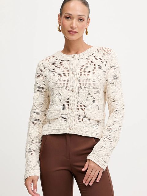 Morgan kardigan damski kolor beżowy MDAF - zdjęcie produktu nr 1