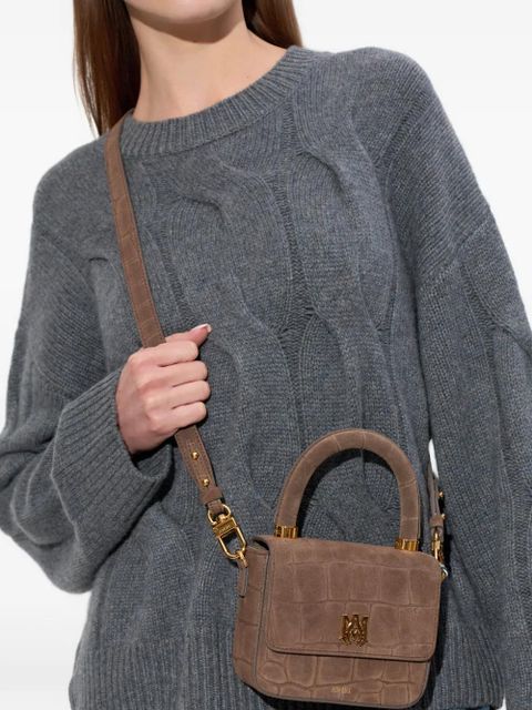 AMIRI croc-effect logo-plaque mini bag - Brown - zdjęcie produktu nr 2