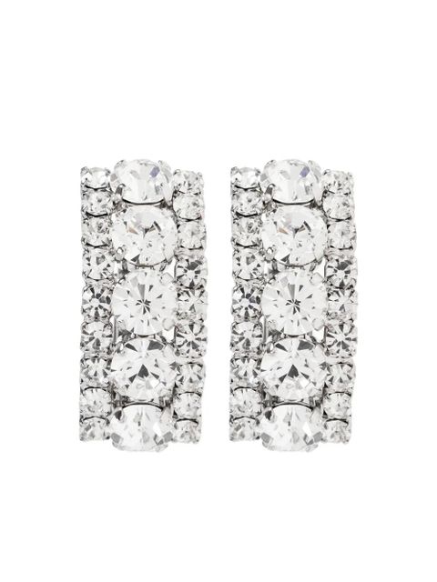 Alessandra Rich crystal-embellished rectangular earrings - Silver - zdjęcie produktu nr 1