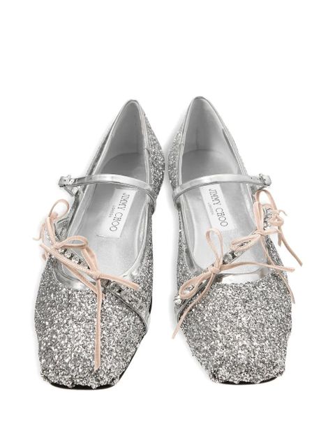 Jimmy Choo square-toe ballerina shoes - Silver - zdjęcie produktu nr 2