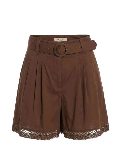 TWINSET belted shorts - Brown - zdjęcie produktu nr 1