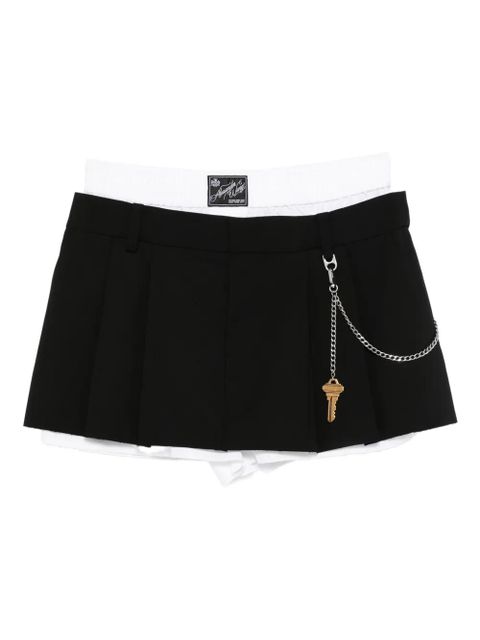 Alexander Wang pleated key-detail shorts - Black - zdjęcie produktu nr 1