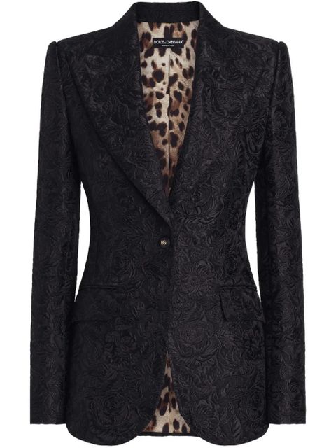 Dolce & Gabbana DNA floral-jacquard single-breasted blazer - Black - zdjęcie produktu nr 1