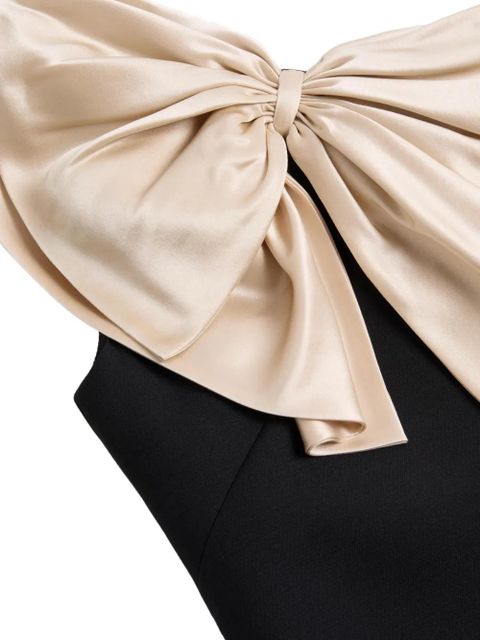 Valentino Garavani one-shoulder bow mini dress - Black